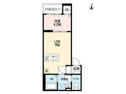 PLUM FIELD六番町(1LDK/3階)の間取り写真