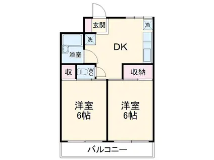 ル・ラゴン(2DK/2階)の間取り写真