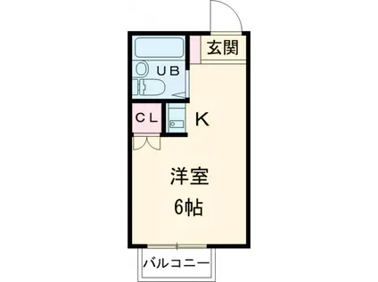 サンライフ下赤塚(ワンルーム/2階)の間取り写真