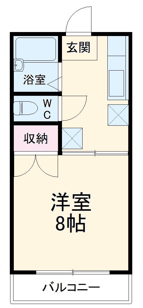 クレスト東海(1K/2階)の間取り写真