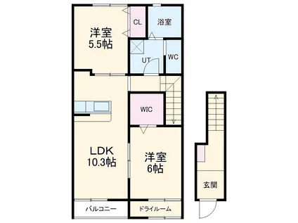 FELICE A(2LDK/2階)の間取り写真