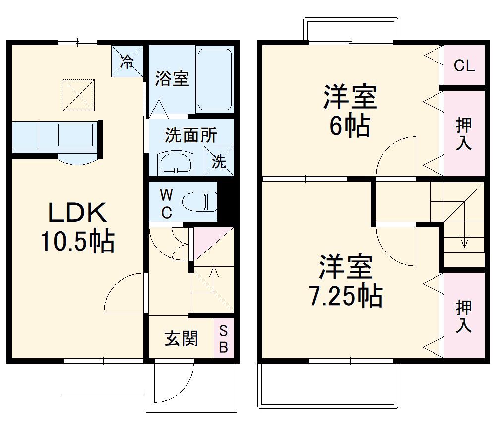 ＲＥＦＩＮＡＤＯ　Ｂ(2LDK)の間取り写真