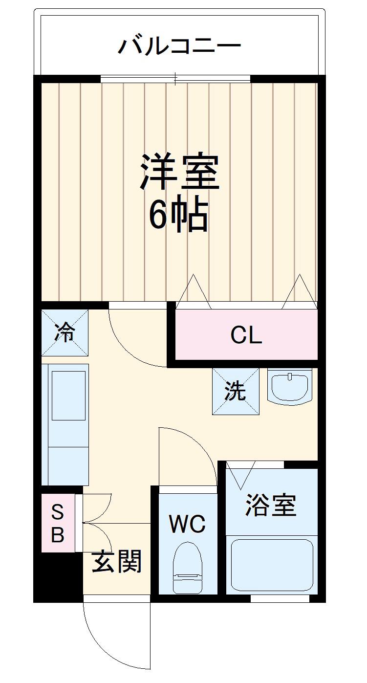 クリハラ1(1K/2階)の間取り写真