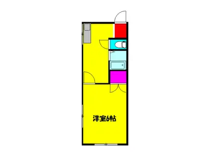 新生荘(1K/2階)の間取り写真