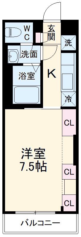 リブリ・ピーノ東川口(1K/2階)の間取り写真