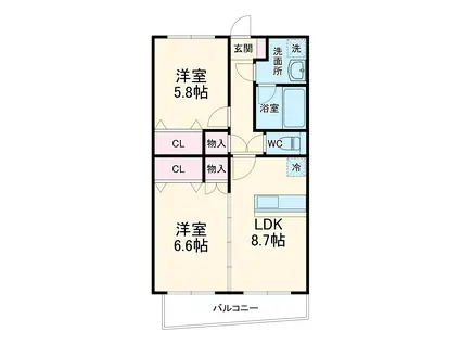 UTOPIA Ⅱ(2LDK/3階)の間取り写真