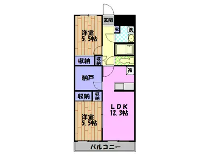 エクセレンテ(2LDK/3階)の間取り写真