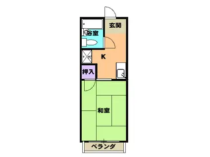 シティハイツⅡ(1K/2階)の間取り写真