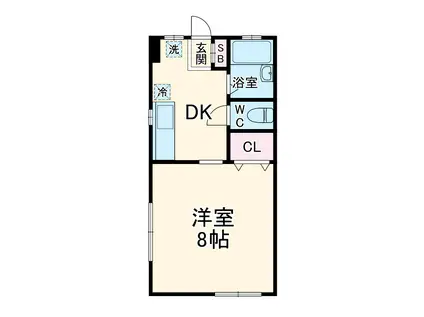 ハイツKIYO B(1K/2階)の間取り写真