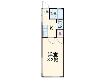 望栄荘(1K/2階)の間取り写真