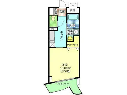 GRANDE MIR(1K/4階)の間取り写真