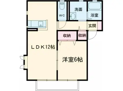 グランサイレンスC棟(1LDK/1階)の間取り写真