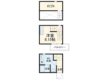  アースクエイク豊Ⅱ(ワンルーム/1階)の間取り写真