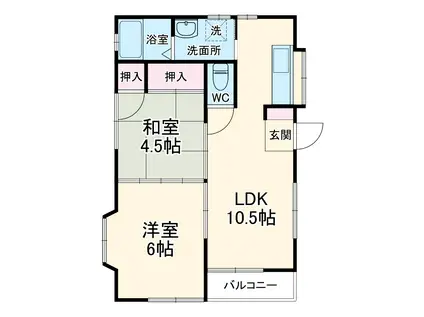 メゾンサンライトⅢ(2LDK/2階)の間取り写真