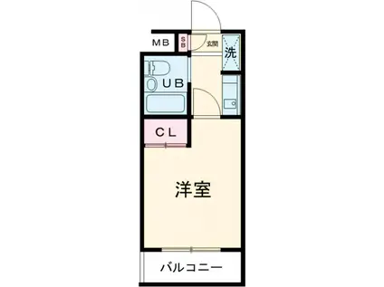 カルムイン成城西(1K/2階)の間取り写真