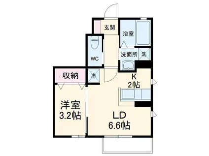 ヴィラ陽里(1SK/1階)の間取り写真