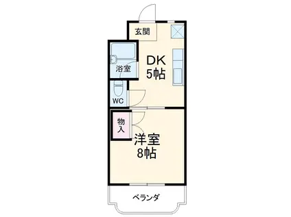 メルベーユⅠ(1DK/5階)の間取り写真