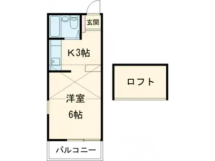 アパートメントR&T(ワンルーム/2階)の間取り写真
