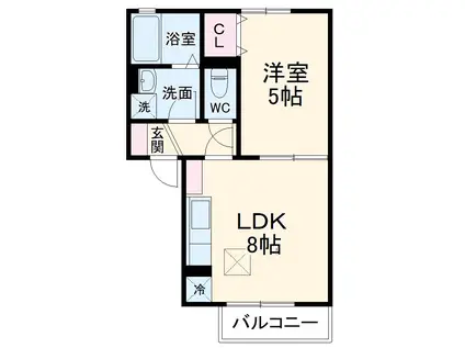 K-UCHIDA(1LDK/1階)の間取り写真