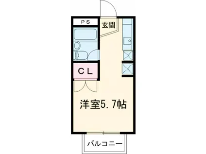 ガーデンハイム(ワンルーム/1階)の間取り写真