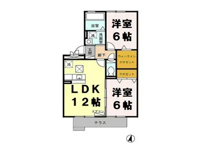 ジャーマンアイリスⅡ(2LDK/3階)の間取り写真