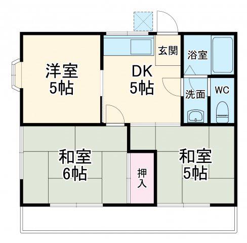シャトレー・プルミエA(3DK/2階)の間取り写真