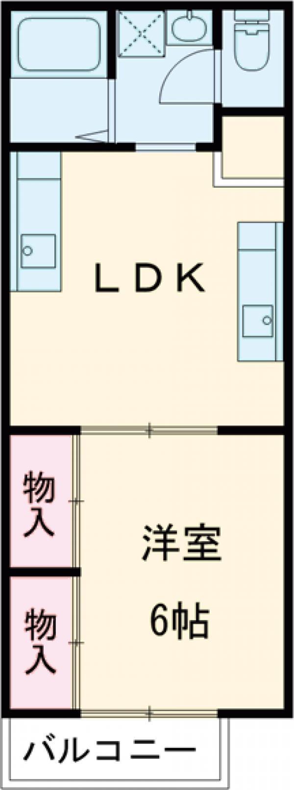ホワイトハウス(1LDK/2階)の間取り写真