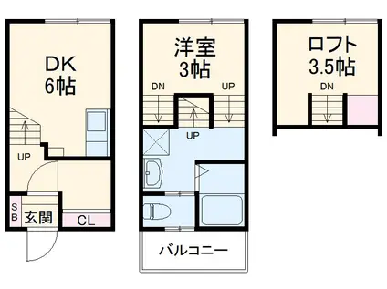 キャリコハウス(1SDK)の間取り写真