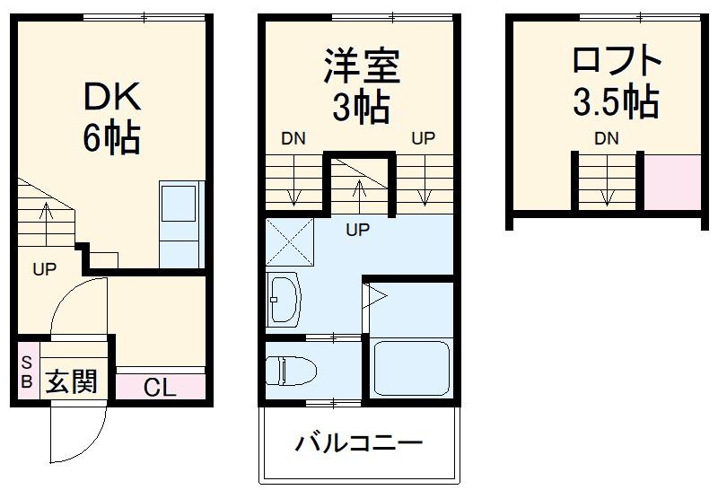 キャリコハウス(1SDK)の間取り写真
