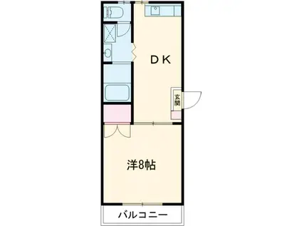 コートビレッジⅠ(1DK/地下階)の間取り写真