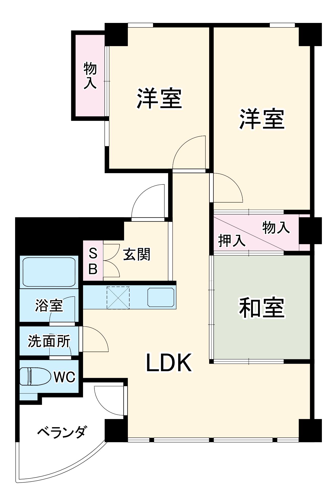 柿の木ハウス(3LDK/3階)の間取り写真