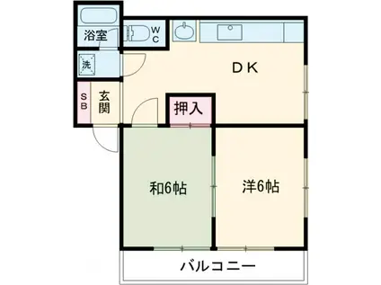セイコーハイツ(2DK/2階)の間取り写真