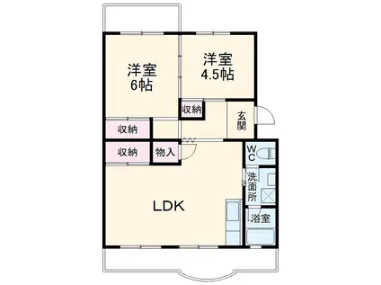 ヒルサイドシティ2(2LDK/3階)の間取り写真