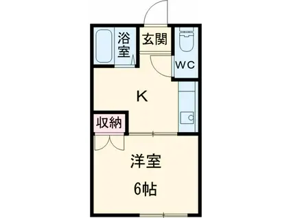 大根スカイリッチマンション(1K/2階)の間取り写真