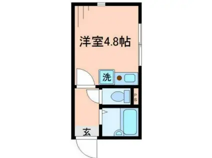 イルビラージュ平和台(ワンルーム/1階)の間取り写真