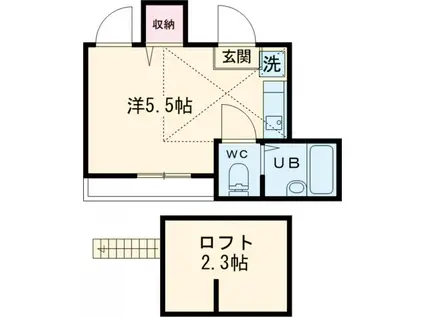 イルビラージュ平和台(ワンルーム/3階)の間取り写真