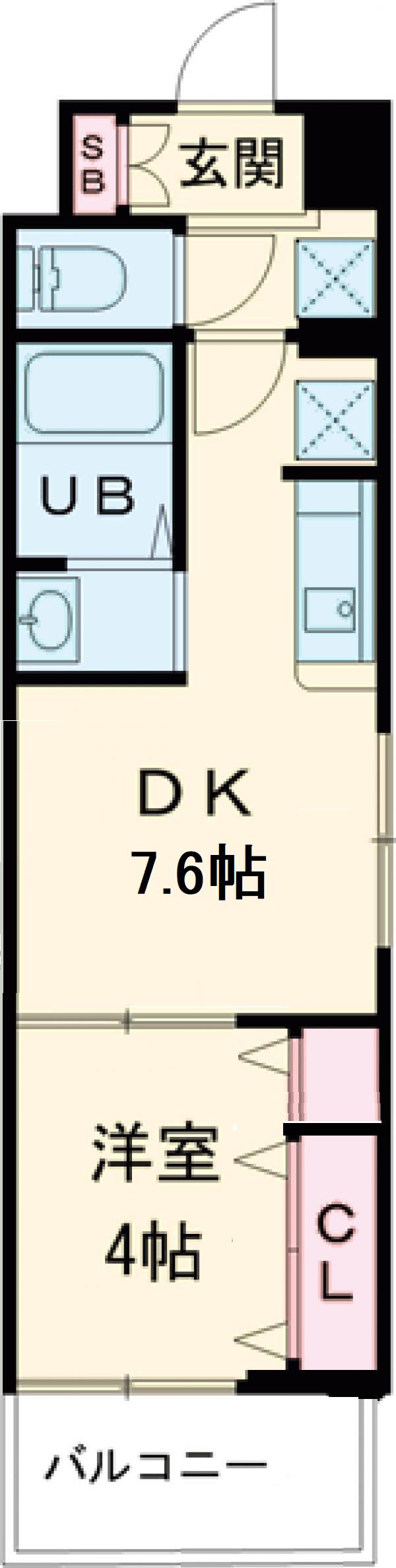 コルザKⅡ(1DK/2階)の間取り写真