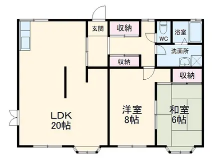 ファミール海老名(2LDK/1階)の間取り写真
