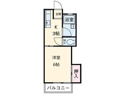 コーポIVY(1K/1階)の間取り写真