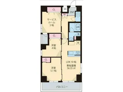 コルザKⅡ(2SLDK/7階)の間取り写真