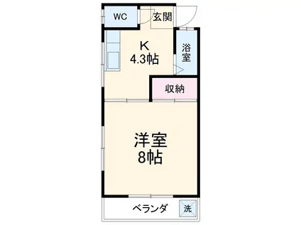 コーポIVY(1DK/2階)の間取り写真