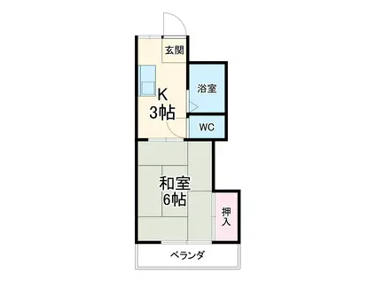 コーポIVY(1DK/2階)の間取り写真