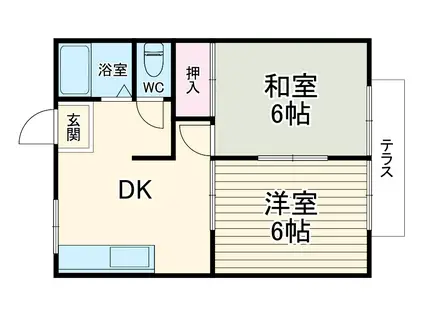 ロイヤルハイツ磯子(2DK/1階)の間取り写真