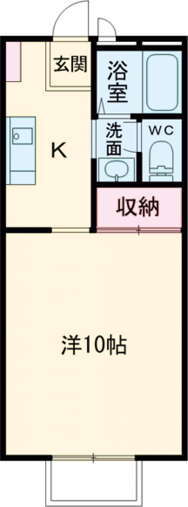 モンブラン(1K/2階)の間取り写真