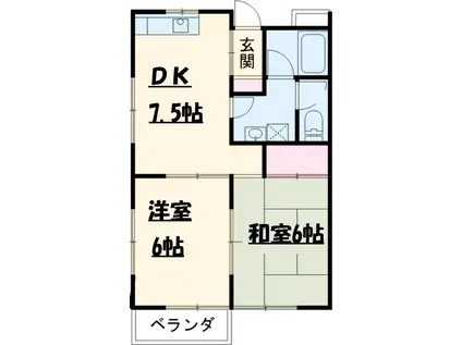 パストラルシオン(2DK/1階)の間取り写真