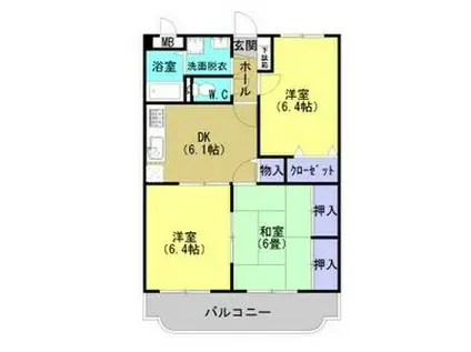 エトワール二番館弐号館(3DK/2階)の間取り写真