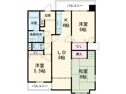 ドゥペールサンシャイン(3SLDK/4階)の間取り写真