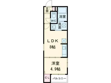 REGALEST 塩釜口(1LDK/2階)の間取り写真