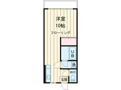 鈴武ハイツ(ワンルーム/2階)の間取り写真