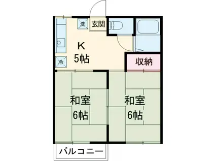 コーポミユキ(2DK/2階)の間取り写真